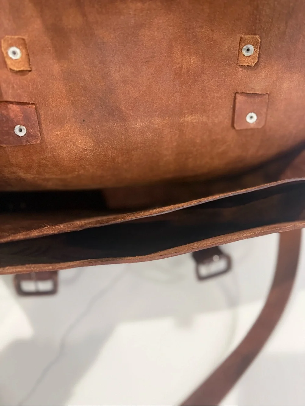 Vintage 70’s Genuine Brown Leather Messenger Bag